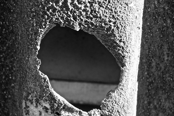 Black and White of The Rusted Pipe